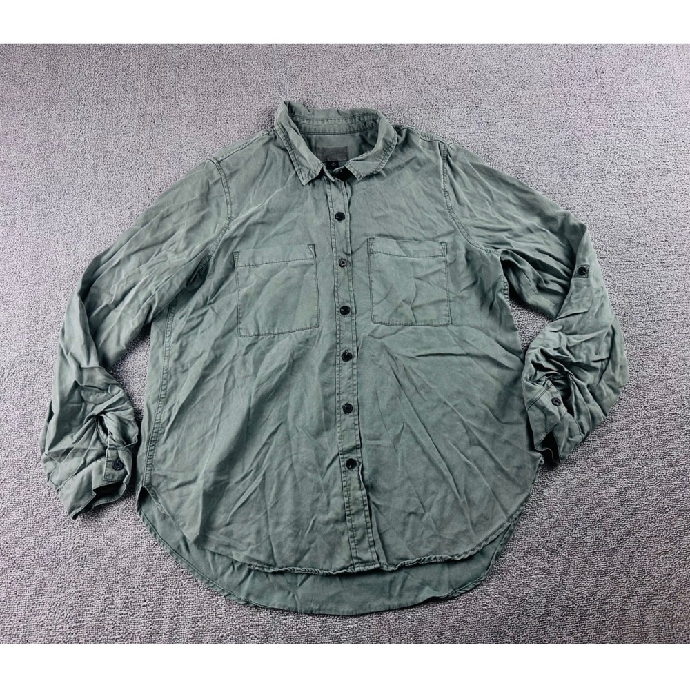 Universal Thread Utility Button Down Shirt Women M Green Military Outdoor Safari